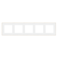 Ramka 5-krotna DUO, Biała, podstawa złota Simon 55 | TRD5.166/111 Kontakt Simon