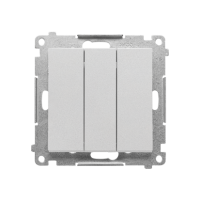 Przycisk potrójny z podświetleniem LED (moduł) 10 AX, 250 V~, szybkozłącza, Aluminium mat Simon 55 | TP31L.01/143 Kontakt Simon