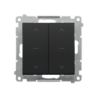 Przycisk roletowy podwójny trójpozycyjny 1-0-2 (moduł) 10 A, 250V, szybkozłącza, Czarny mat Simon 55 | TZP2.01/149 Kontakt Simon