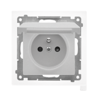 Gniazdo wtyczkowe IP44 bez uszczelki (moduł) 16A 250V, szybkozłącza. Aluminium mat Simon 55 | TGZ1BCUZ.01/143 Kontakt Simon