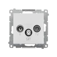 Gniazdo antenowe R-TV-SAT przelotowe 7 dB (moduł). 1x Wejście: 5MHz÷2,4GHz, Jasnoszary mat Simon 55 | TASP.01/114 Kontakt Simon