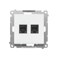 Gniazdo telefoniczne podwójne RJ12 (moduł), Biały mat Simon 55 | TF2.01/111 Kontakt Simon