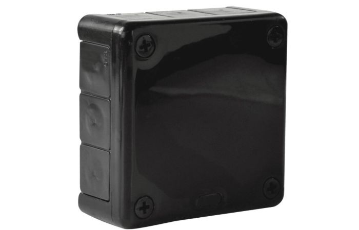 Puszka n/t 98x98x42mm IP55 12-wl dł.gum. czarna, VP-41 | 041-05 Viplast