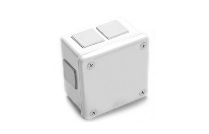 Puszka n/t 98x98x65mm IP55 6-wl dł.gum. biała, VP-43 | 043-01 Viplast