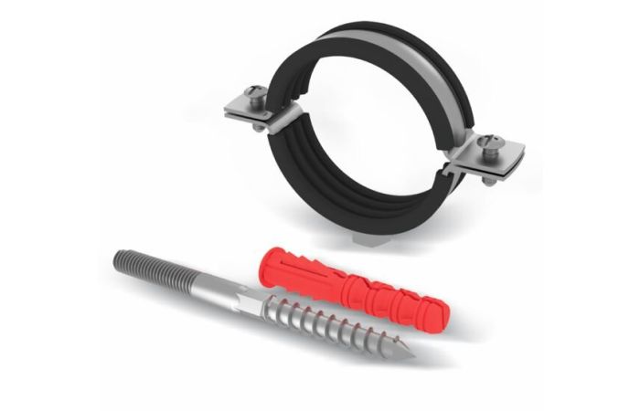 Obejma stalowa z uszczelką gumową, z wkrętem OSZG-112 | OSZG-112 Trytyt