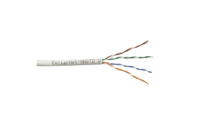 Kabel teleinformatyczny U/UTP kat.5e 350MHz Emiter Net standard szary /karton 305m/ KRĄŻEK | K/EMITERNET-UTP5EPVC-STD. Emiternet