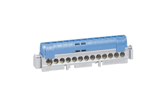 Listwa przyłączeniowa izolowana IP2X N13 niebieska, 12x16mm2 + 1x25mm2 | 004844 Legrand