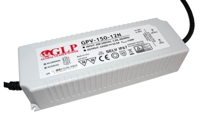 Zasilacz impulsowy LED 150W 12V/12,5A IP67 GLP | GPV-150-12N Power Solution