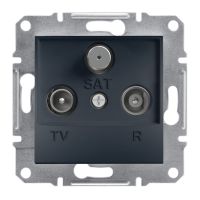 Gniazdo R-TV-SAT przelotowe 4dB bez ramki antracyt, Asfora | EPH3500271 Schneider Electric