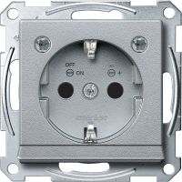 Gniazdo wtykowe Schuko, wyjście ośw. i LED, przesł., b.śrub., alu, Sys M | MTN2304-0460 Schneider Electric