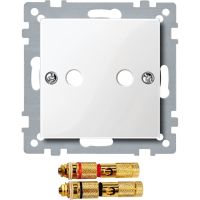 Płytka centralna ze złączem głośnika Hi-Fi, biel polarna, połysk, Merten | MTN468819 Schneider Electric