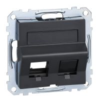 Ramka podwójna, RJ45, klapka, antracyt, Merten | MTN4568-0414 Schneider Electric