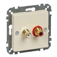 Gniazdo wtykowe złącza audio, kremowy, połysk, system M | MTN4350-0344 Schneider Electric