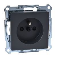 Gniazdo pojedyncze z/u 16A IP20 z przesłonami antracyt, Merten | MTN2600-0414 Schneider Electric