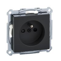 Gniazdo pojedyncze z/u 16A IP20 z przesłonami antracyt, Merten | MTN2500-0414 Schneider Electric