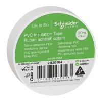 Taśma izolacyjna, szerokość 19mm, długość 20m biała, 2420104, Thorsman | 2420104 Schneider Electric