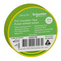 Taśma izolacyjna, szerokość 19mm, dlugość 20m żółto-zielona, Thorsman | 2420105 Schneider Electric