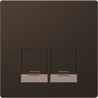 Płytka centralna gniazda, Merten, D-Life,2xRJ45, mocca metalik | MTN4572-6052 Schneider Electric