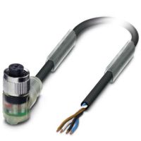 Kabel czujnika/urządzenia wykonawczego SAC-4P- 3,0-PUR/M12FR-3L, 4-pin, czarno-szary (3m) | 1668292 Phoenix Contact