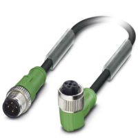 Kabel czujnika/urządzenia wykonawczego SAC-4P-M12MS/1,5-PUR/M12FR, 4-pinowy, czarno-szary (1,5m) | 1668496 Phoenix Contact