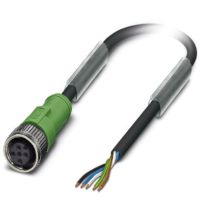 Kabel czujnika/urządzenia wykonawczego SAC-5P- 5,0-PUR/M12FS, 5-pinowy, czarno-szary (5m) | 1669848 Phoenix Contact