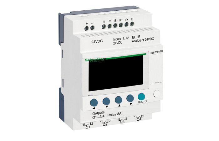 Przekaźnik inteligentny LE 6WE_D/4-wyjść P 24VDC RTC/LCD, Zelio Logic | SR3B101BD Schneider Electric