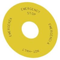 Etykieta samoprzylepna Żółta Z inskrypcją EMERGENCY STOP w 4 Językach DE EN IT SP, SIRIUS ACT | 3SU1900-0BC31-0NB0 Siemens