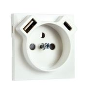 Element centralny do gniazda z uziemieniem z USB typ A + C (Logus 90 / Base) lodowy | 90650TGE Efapel
