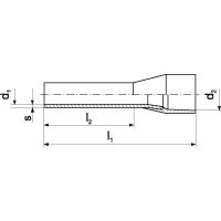 Końcówka tulejkowa TE 6-12, przekrój: 6mm2, dł. tulejki 12mm (opak 100szt) | TE_6-12/100 Erko