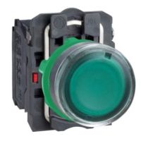 Przycisk podświetlany zielony kryty Fi-22mm z samopowrotem 220-240V 1NO 1NC | XB5AW33M5 Schneider Electric