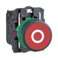 Przycisk płaski czerwony plastikowy Harmony XB5 | XB5AA4322 Schneider Electric