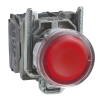 Przycisk podświetlany czerwony kryty Fi-22mm z samopowrotem 24V 1NO+1NC | XB4BW34B5 Schneider Electric