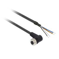 Złącze żeńskie M12 kątowe 4-pinowe kabel 10m PUR | XZCP1241L10 Schneider Electric