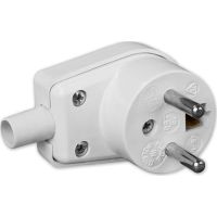 Wtyczka kątowa 2P+Z 16A 250V IP20, biała | 220-01 Viplast