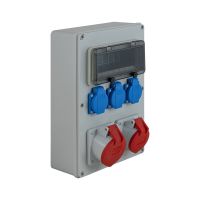 Rozdzielnica budowlana RB-1632 IP44 1x16A/5P,1x32A/5P,3xGS, szara | 65.1632 Elektro-Plast Opatówek