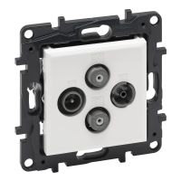 Gniazdo TV-R-SAT-SAT końcowe do instalacji typu gwiazda, 2 przewody 1,5db - kolor biały Niloe Step | 863182 Legrand