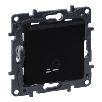 Przycisk pojedynczy 6A podświetlany z symbolem dzwonka- kolor czarny Niloe Step | 863510 Legrand