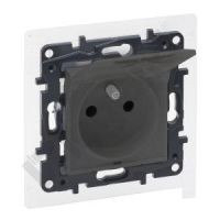 Gniazdo zasilające 2p+z IP44, zaciski automatyczne, z przesłoną- kolor stalowy Niloe Step | 863436 Legrand