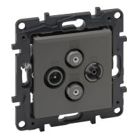 Gniazdo TV-R-SAT-SAT końcowe do instalacji typu gwiazda, 2 przewody 1,5db- kolor stalowy Niloe Step | 863482 Legrand