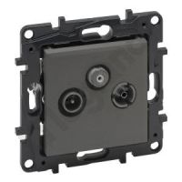 Gniazdo TV-R-SAT końcowe do instalacji typu gwiazda 1,5db- kolor stalowy Niloe Step | 863480 Legrand