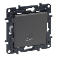 Przycisk pojedynczy 6A podświetlany z symbolem dzwonka- kolor stalowy Niloe Step | 863410 Legrand