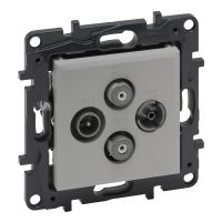 Gniazdo TV-SAT-SAT końcowe do instalacji typu gwiazda, 2 przewody 1,5db- kolor aluminium Niloe Step | 863382 Legrand