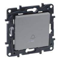 Przycisk pojedynczy 6A podświetlany z symbolem dzwonka- kolor aluminium Niloe Step | 863310 Legrand