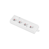 Gniazdo czterokrotne 4x2p+Z z przesłonamI, rozbieralne, biały GN-470P | T-10477 Plastrol