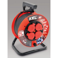 Przedłużacz bębnowy PROFESSIONAL LINE, 4x2p+Z, IP44 16A H05RR-F 3x1,5, 30m, czarny  | W-97055 Plastrol