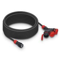 Przedłużacz budowlany 3gniazdowy, IP54, 16A , H05RR-F, 3x2,5, 5m, czarno-czerwony  | W-01170 Plastrol