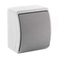 Łącznik jednobiegunowy n/t IP44 popiel/grafit XW-1 | 015108 Viplast