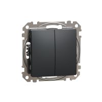 Łącznik podwójny schodowy, czarny antracyt, Sedna Design & Elements | SDD114108 Schneider Electric