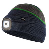 Czapka z latarką LED, granatowo-szaro-zielona | 81-630 NEO TOOLS