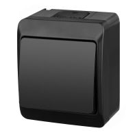Łącznik hermetyczny natynkowy jednobiegunowy (schodowy)  IP44, czarny, Hermes | 0331-09 Elektro-Plast Nasielsk